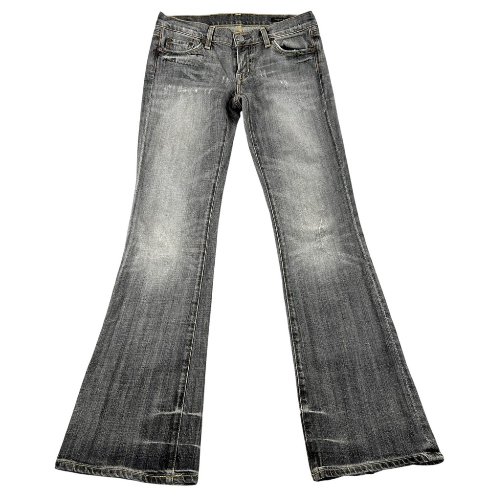 Citizens of Humanity Kelly Low Rise Bootcut Flare Jeans 27 Gray Faded Distressed